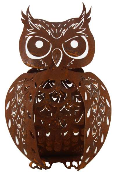 Elegante Eule in rostoptik - Höhe ca. 37 cm